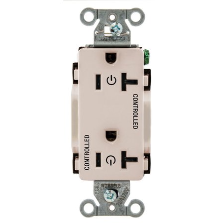 Hubbell Wiring Device-Kellems Commercial Specification Grade Duplex Receptacles for Controlled Applicatoins DR20C2LA